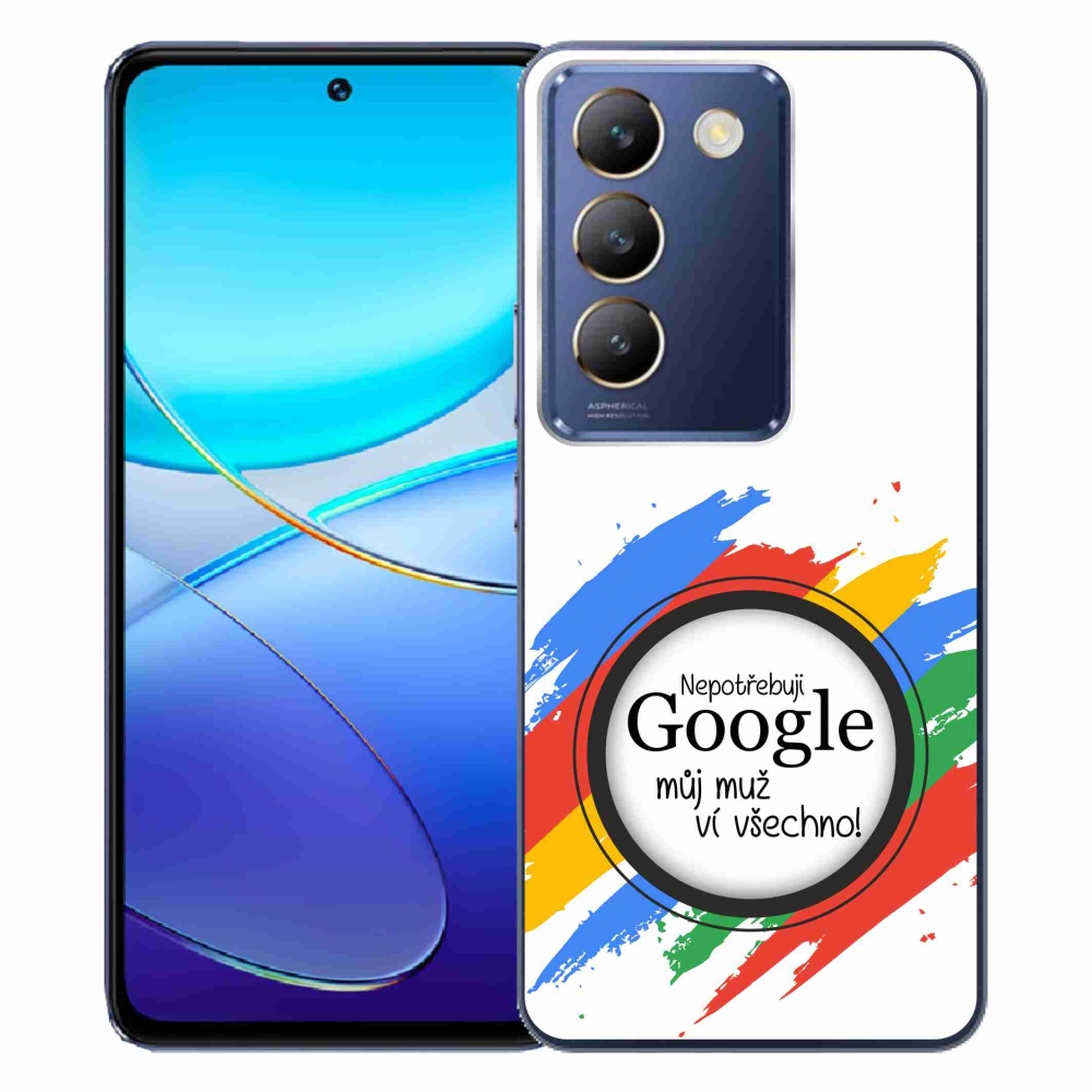 Gelový kryt mmCase na Vivo V40 SE 4G/5G - muž ví všechno bílé pozadí