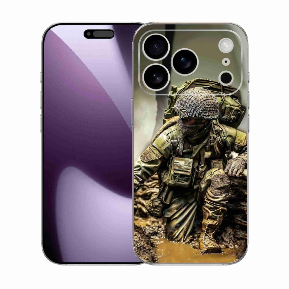 Gelový kryt mmCase na iPhone 17 Pro - voják
