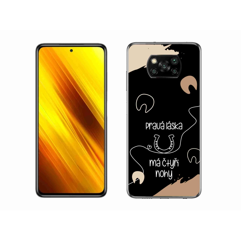 Gelový kryt mmCase na Xiaomi Poco X3 Pro - koňský motiv černé pozadí