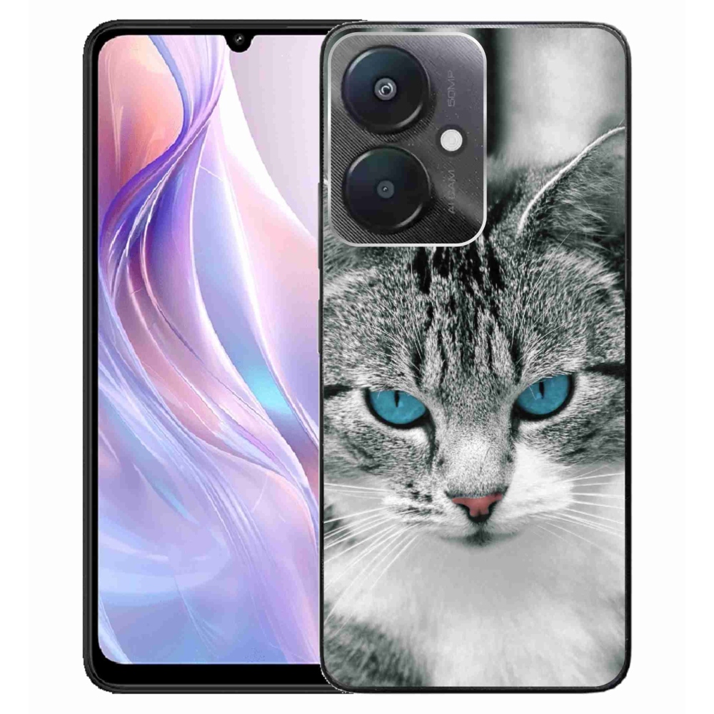 Gelový kryt mmCase na Xiaomi Redmi 13C 5G - kočičí pohled 1