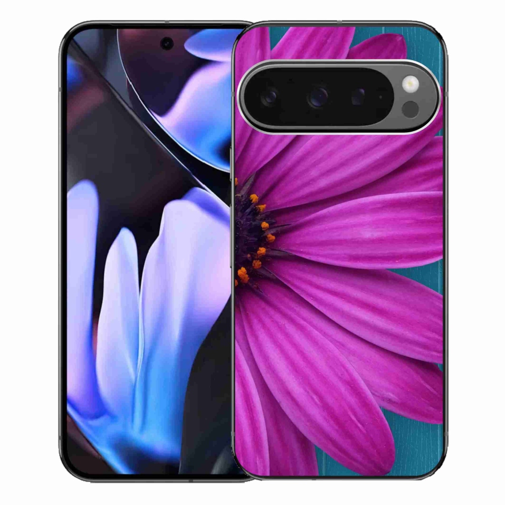 Gelový obal mmCase na Google Pixel 9 Pro XL - fialová kopretina