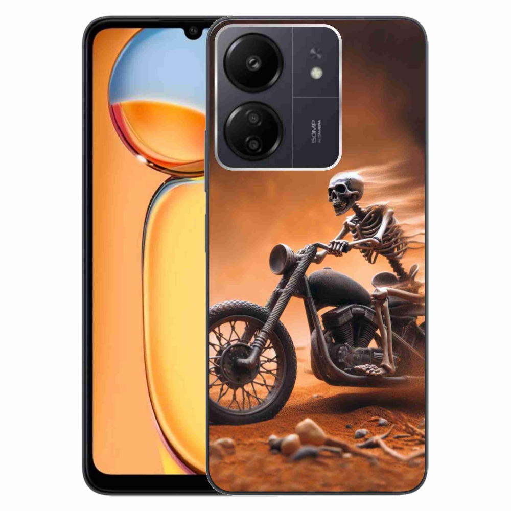 Gelový kryt mmCase na Xiaomi Poco C65/Redmi 13C - kostra na motorce