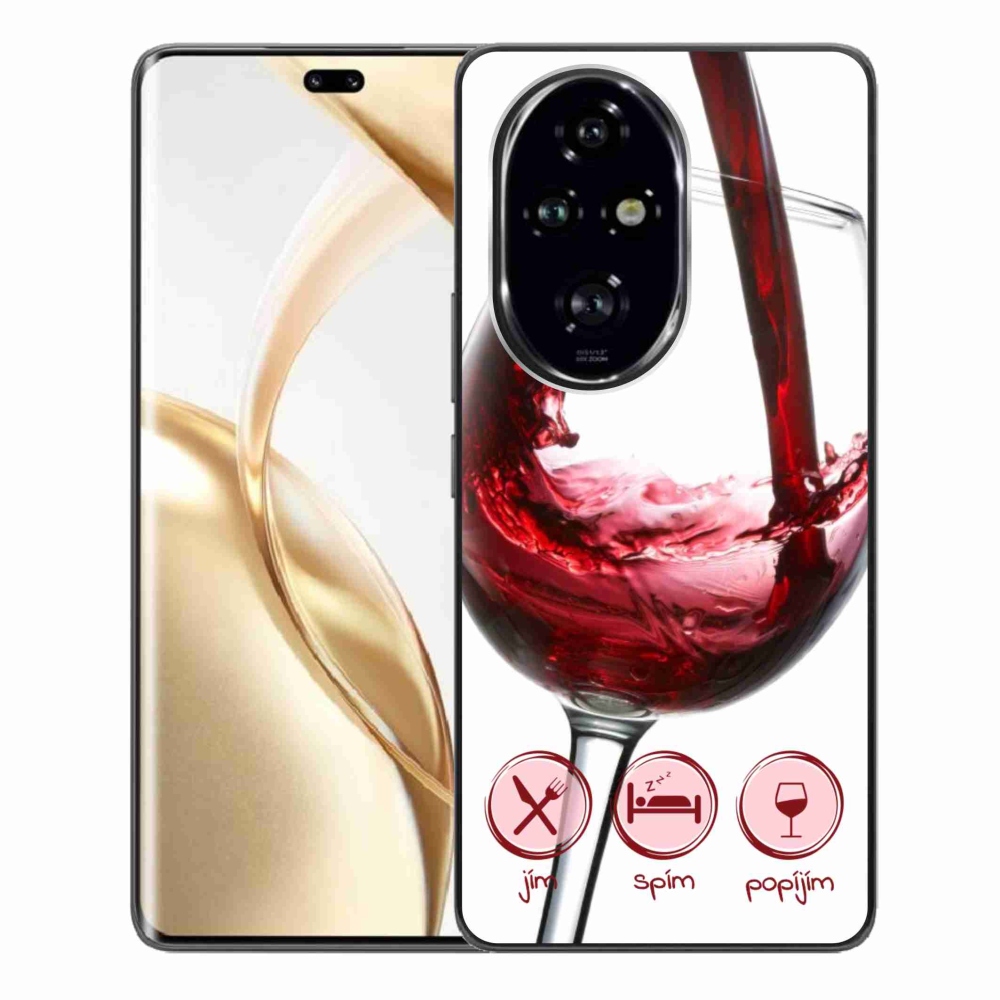 Gelový obal mmCase na Honor 200 Pro 5G - sklenička vína červené