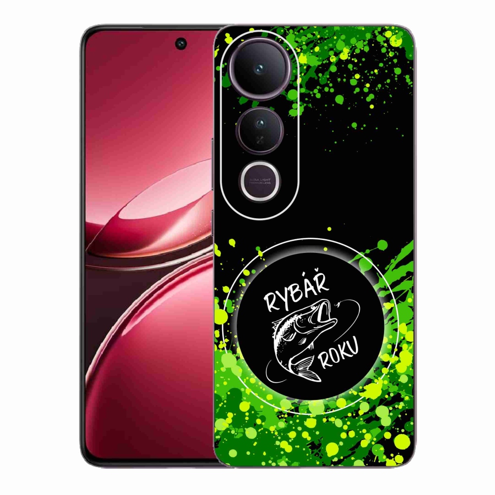 Gelový kryt mmCase na Vivo V50 Lite 4G/5G - rybář roku černé pozadí