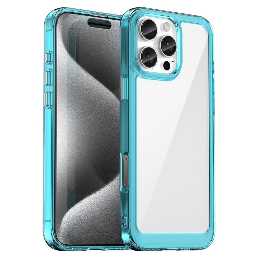 Gelový obal s pevnými zády na iPhone 16 Pro Max - světlemodrý