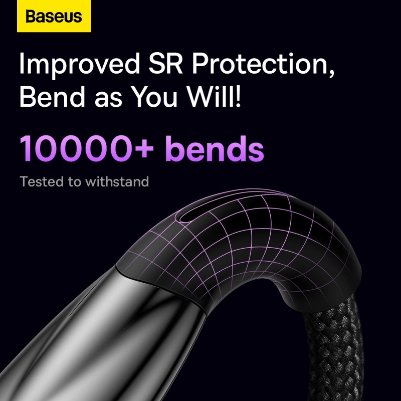 Baseus Glimmer Series Fast Charging Datový Kabel USB-C - USB-C 100W 1m Black