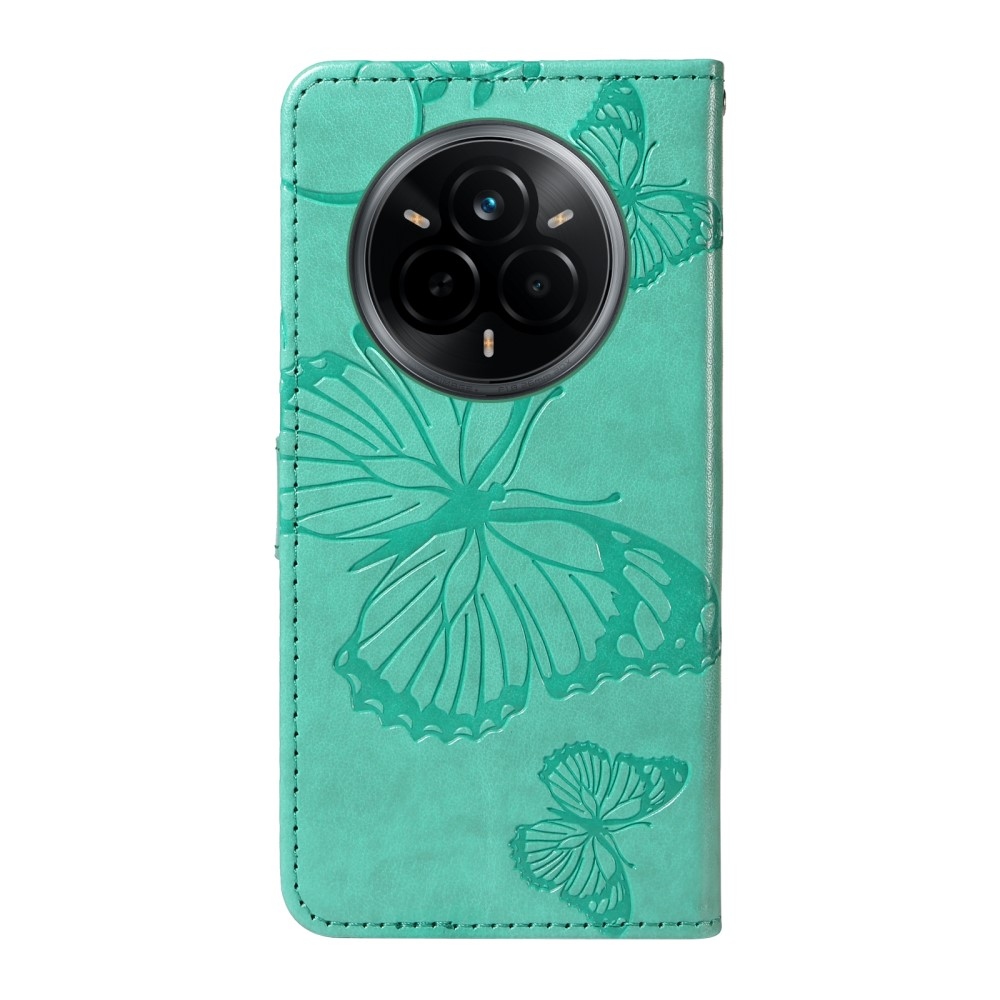 Big Butterfly knížkové pouzdro na mobil Realme 14 Pro 5G - modrozelené