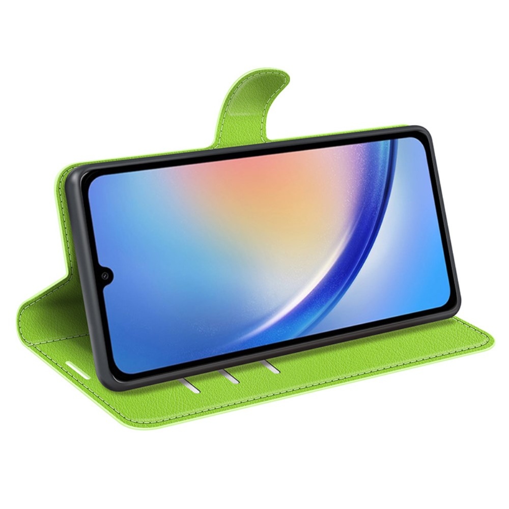 Litchi knížkové pouzdro na Samsung Galaxy A35 5G - zelené