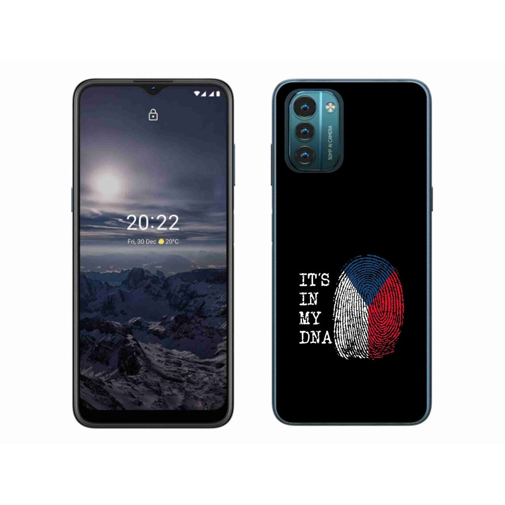 Gelový kryt mmCase na Nokia G11/G21 - vlajka otisk prstu černé pozadí