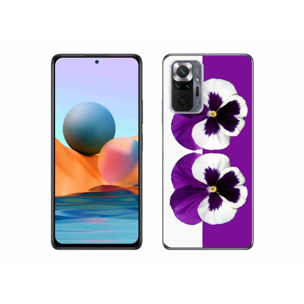 Gelový kryt mmCase na Xiaomi Redmi Note 10 Pro - fialovobílý květ