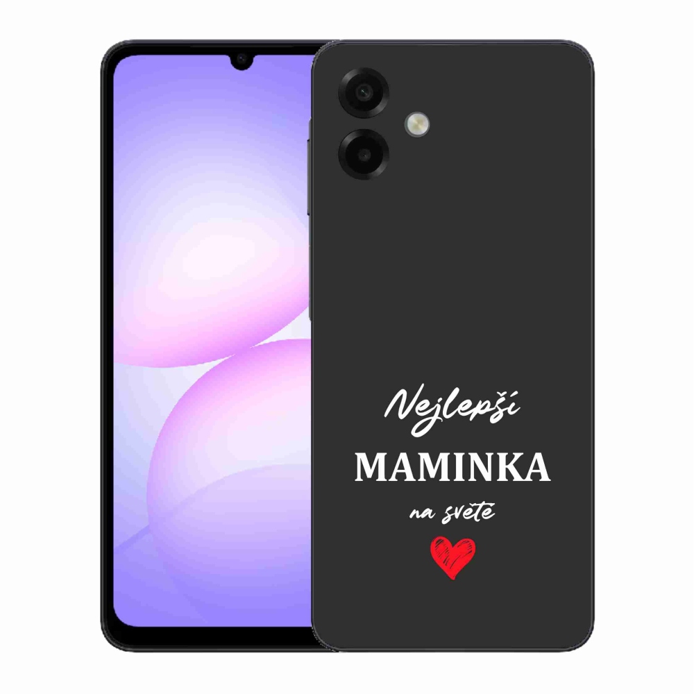Gelový kryt mmCase na Samsung Galaxy A07 4G - nejlepší maminka 1 černé pozadí