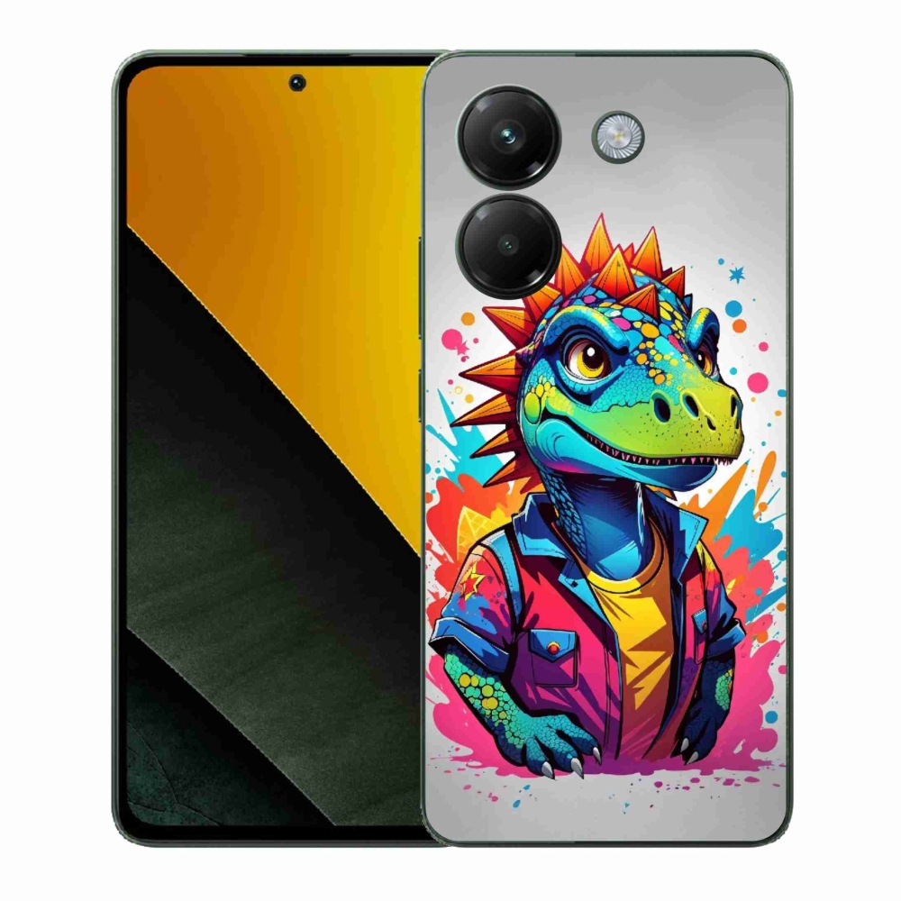 Gelový kryt mmCase na Xiaomi Poco M7 Pro 5G - barevný dinosaurus