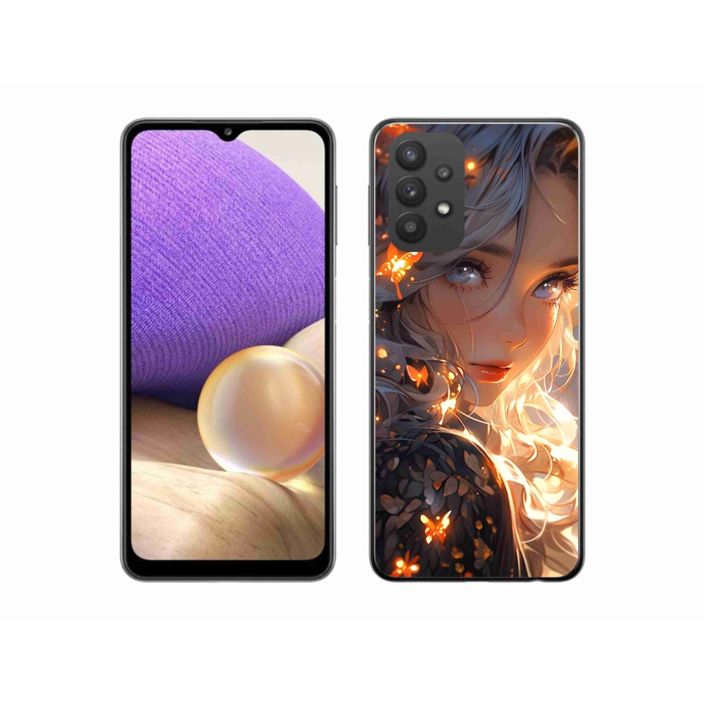 Gelový kryt mmCase na Samsung Galaxy A32 5G - dívka a motýli