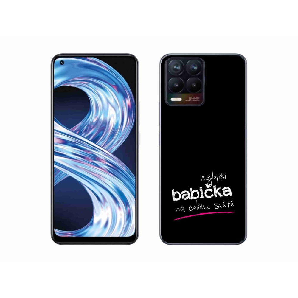 Gelový kryt mmCase na Realme 8 4G - nejlepší babička 4 černé pozadí