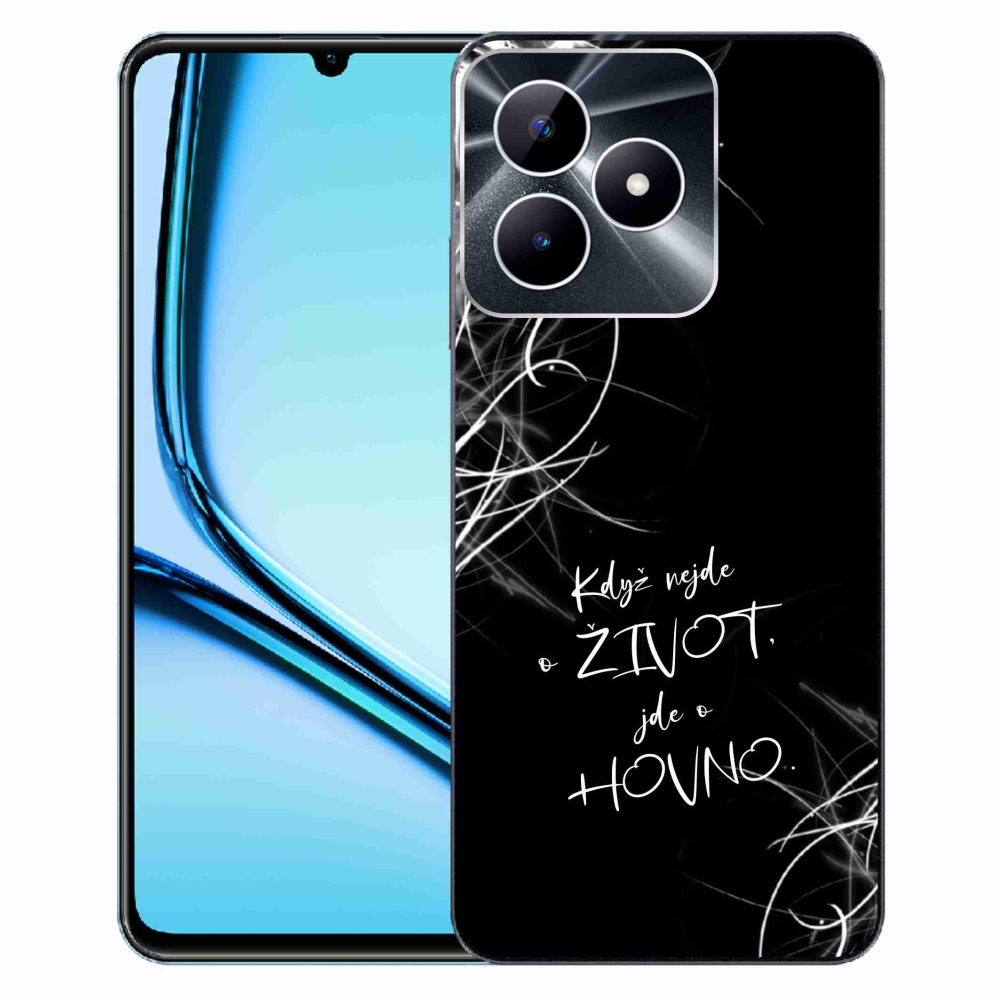 Gelový kryt mmCase na Realme Note 50 - vtipný text 16 černé pozadí