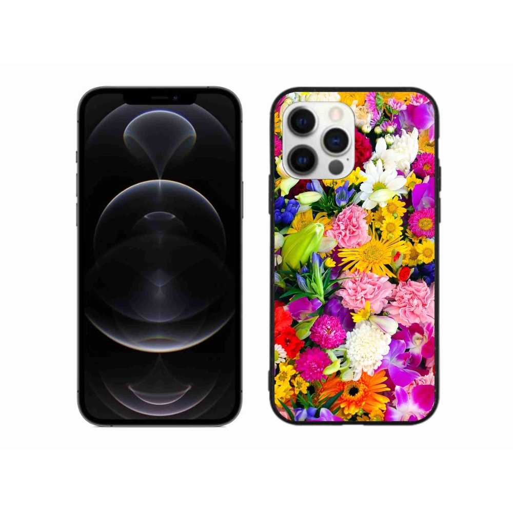 Gelový kryt mmCase na iPhone 12 Pro Max - květiny 12