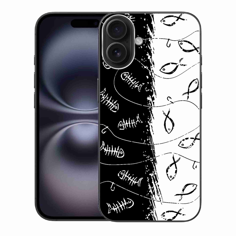Gelový kryt mmCase na iPhone 16 Plus - kostry a rybky