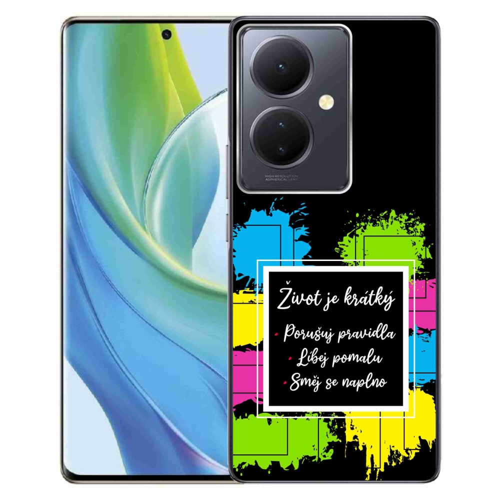 Gelový kryt mmCase na Vivo V29 Lite 5G - citát 5 černé pozadí