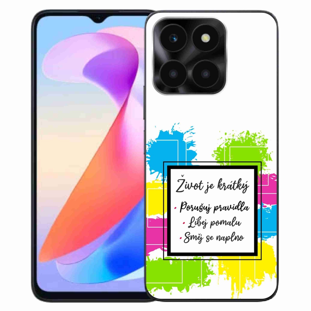 Gelový kryt mmCase na Honor X6a - citát 5 bílé pozadí