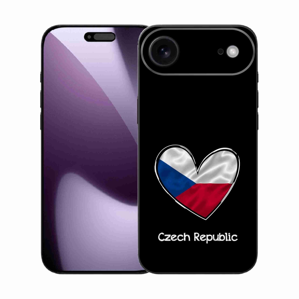 Gelový kryt mmCase na iPhone 17 Air - vlajka srdce černé pozadí