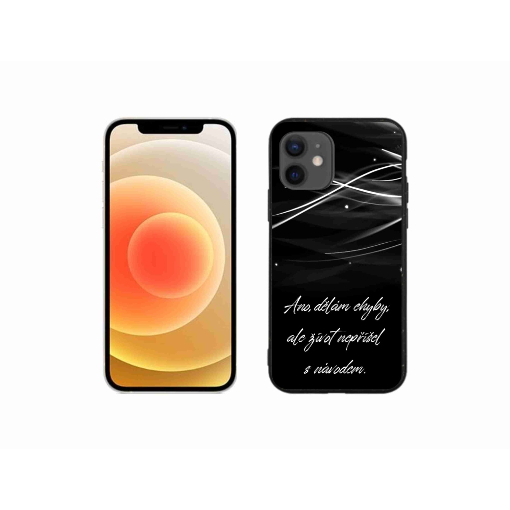 Gelový kryt mmCase na iPhone 12 mini - citát černé pozadí