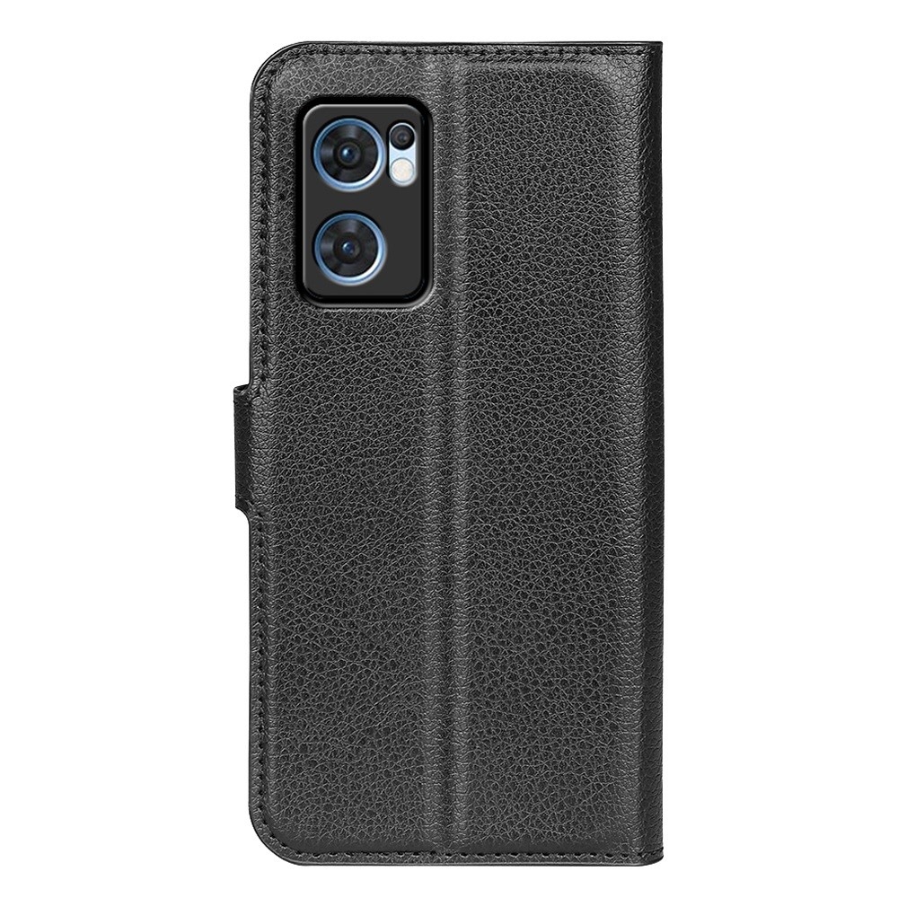 Litchi knížkové pouzdro na Oppo Find X5 Lite - černé