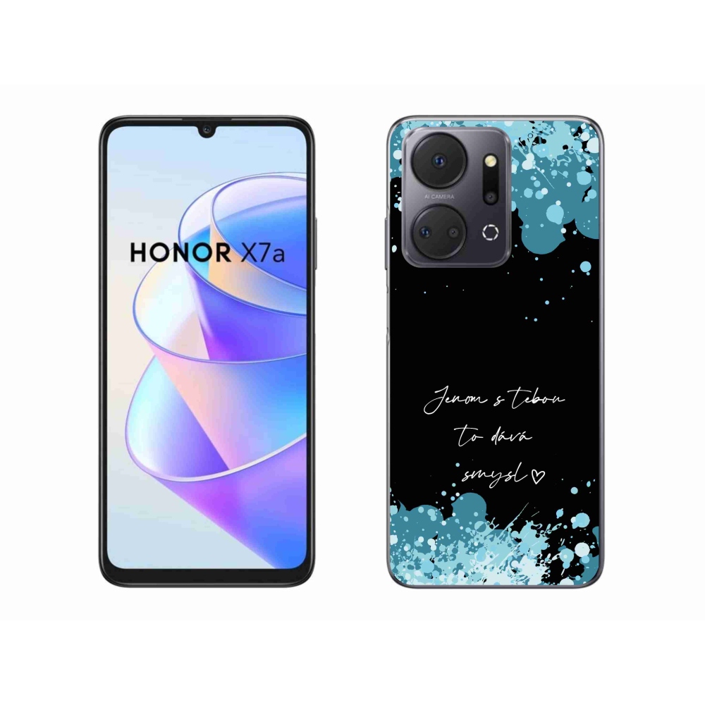 Gelový kryt mmCase na Honor X7a - zamilovaný text černé pozadí