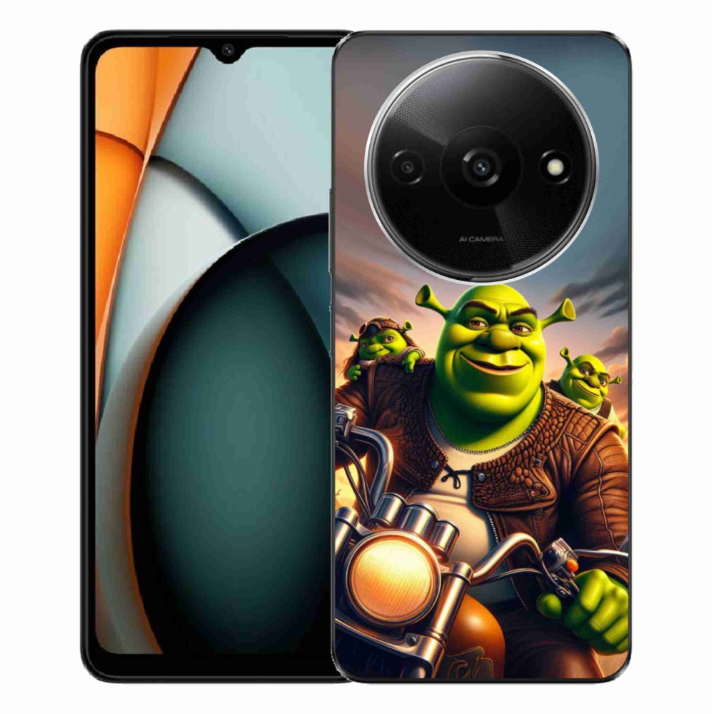 Gelový kryt mmCase na Xiaomi Redmi A3  - shrek na motorce