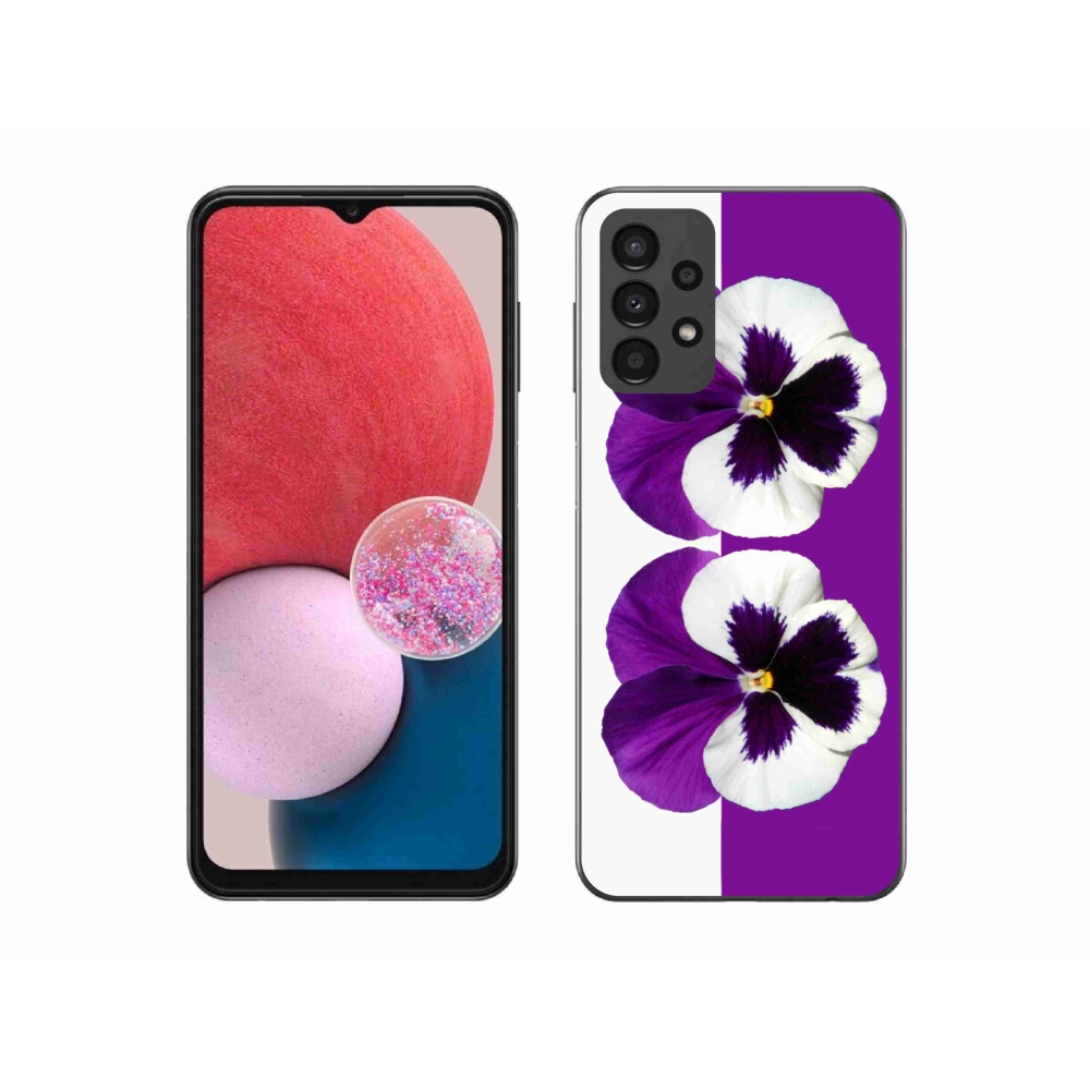 Gelový kryt mmCase na Samsung Galaxy A13 4G - fialovobílý květ