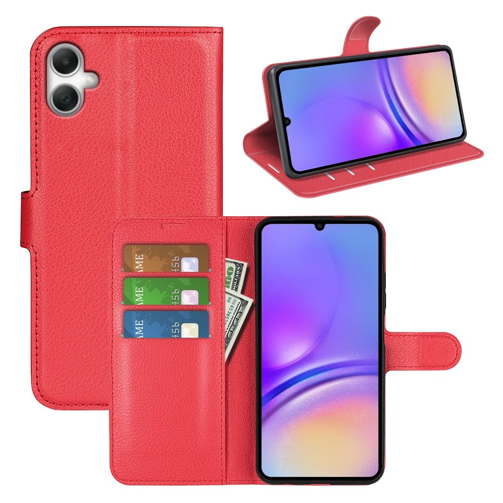 Litchi knížkové pouzdro na Samsung Galaxy A07 4G - červené
