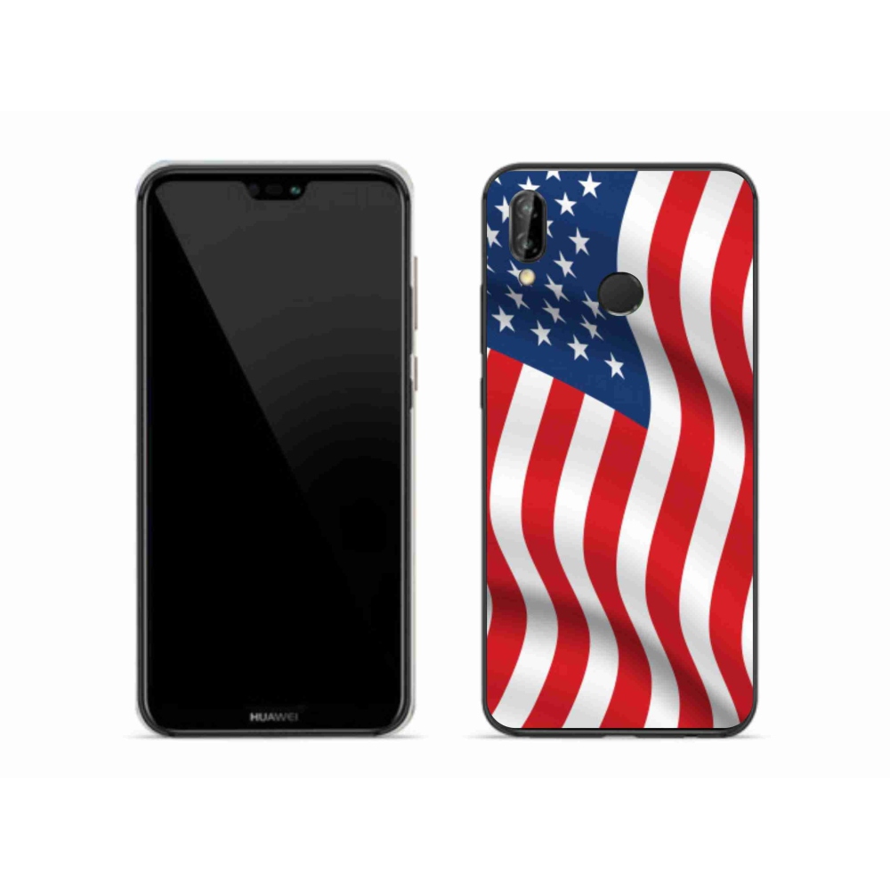 Gelový kryt mmCase na mobil Huawei P20 Lite - USA vlajka