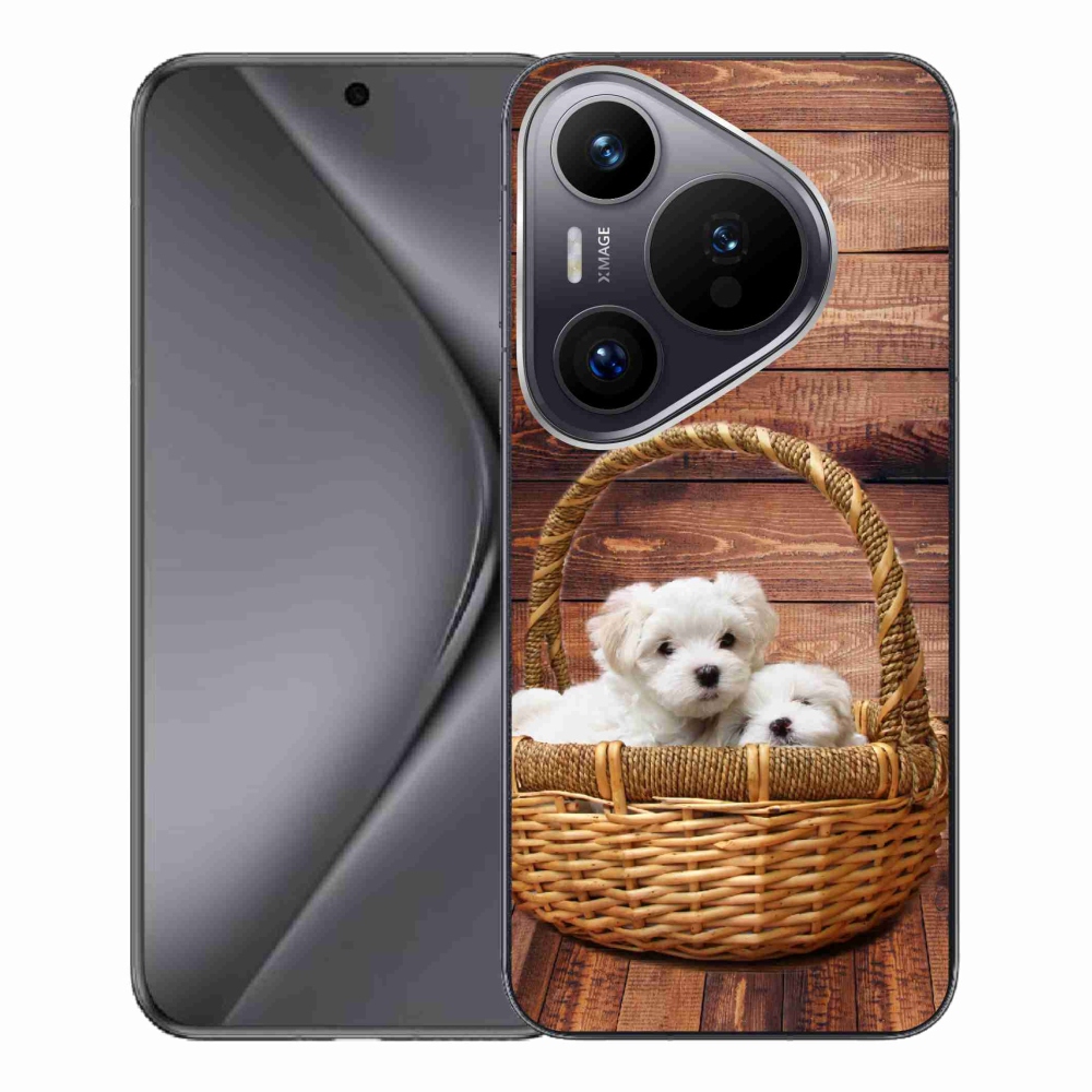 Gelový kryt mmCase na Huawei Pura 70 Pro - štěňátka