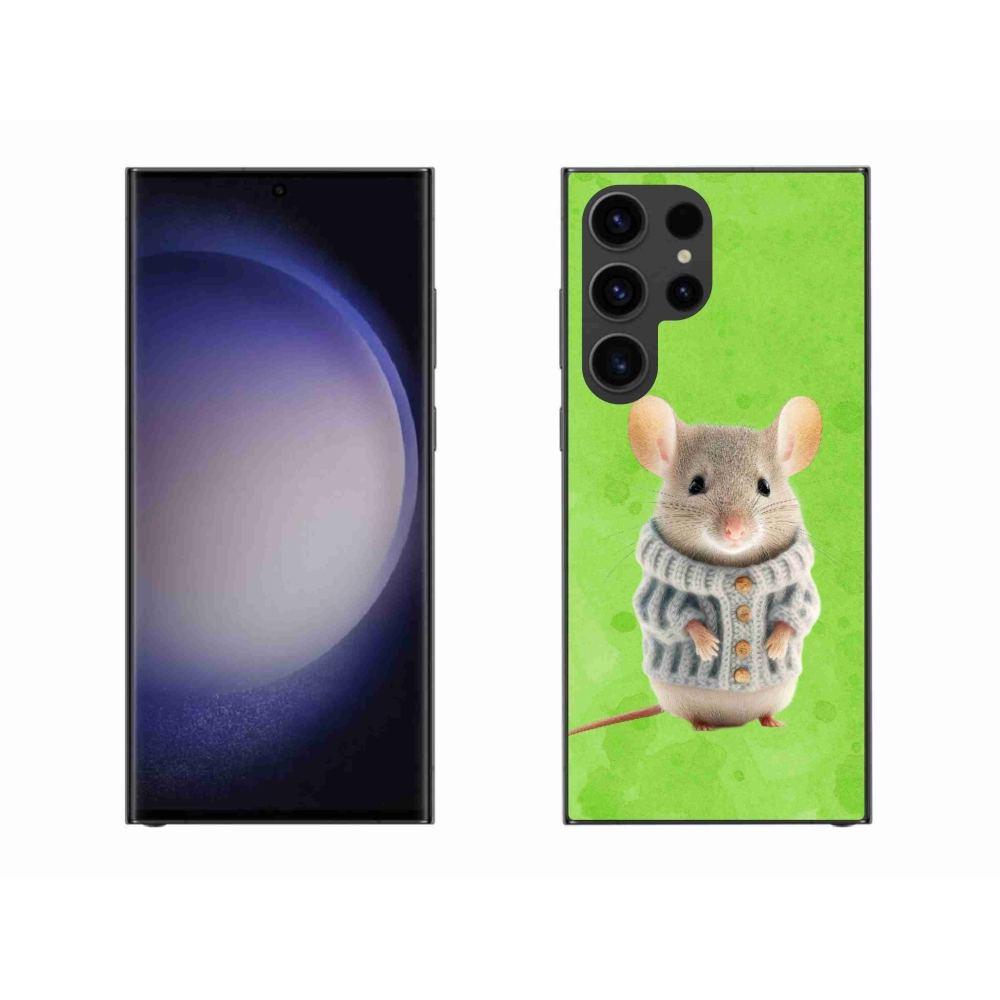 Gelový kryt mmCase na Samsung Galaxy S23 Ultra 5G - myška ve svetru