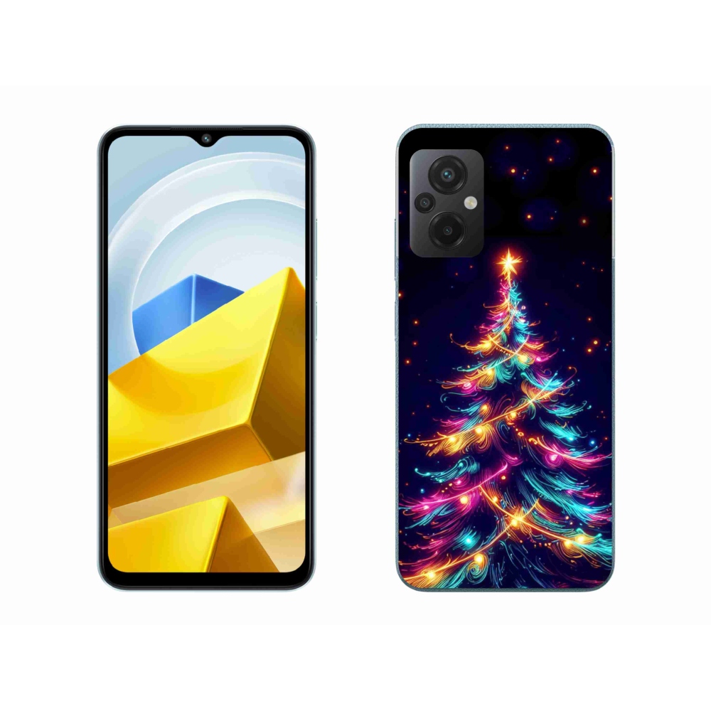 Gelový kryt mmCase na Xiaomi Poco M5 4G - neonový vánoční stromek