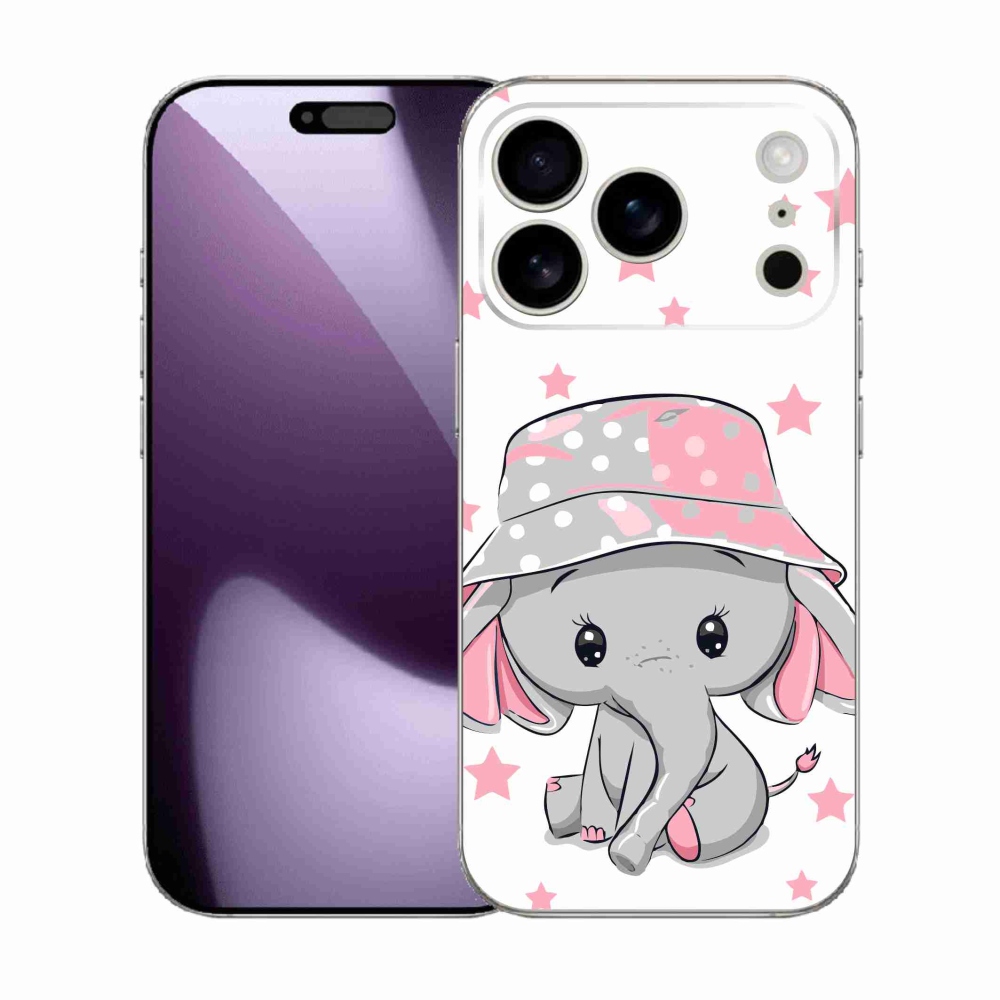 Gelový kryt mmCase na iPhone 17 Pro - růžový slon