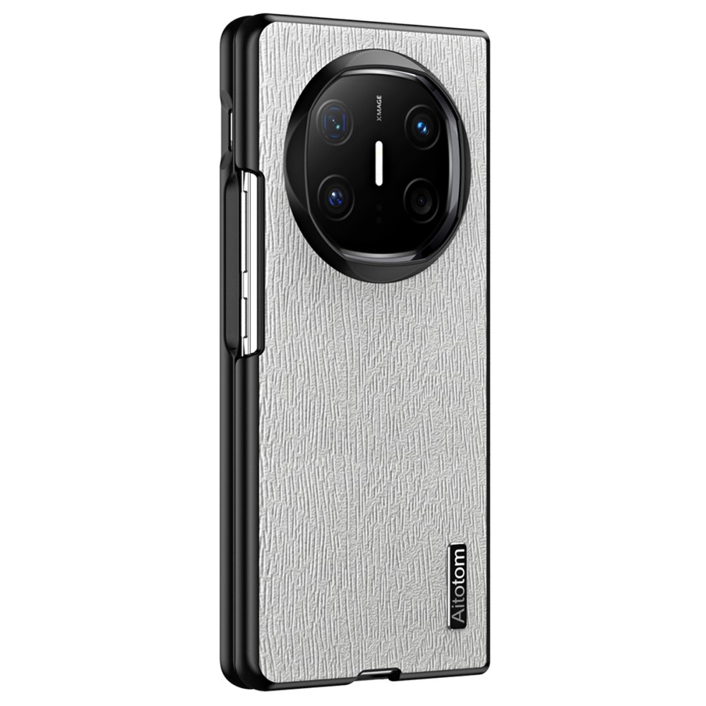 Aitotom plastový kryt s umělou kůží na Huawei Mate X6 - šedý