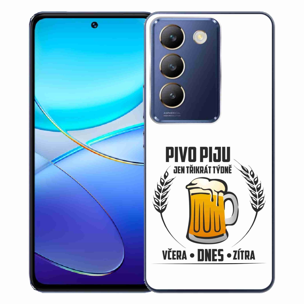 Gelový kryt mmCase na Vivo V40 SE 4G/5G - pivní motiv bílé pozadí