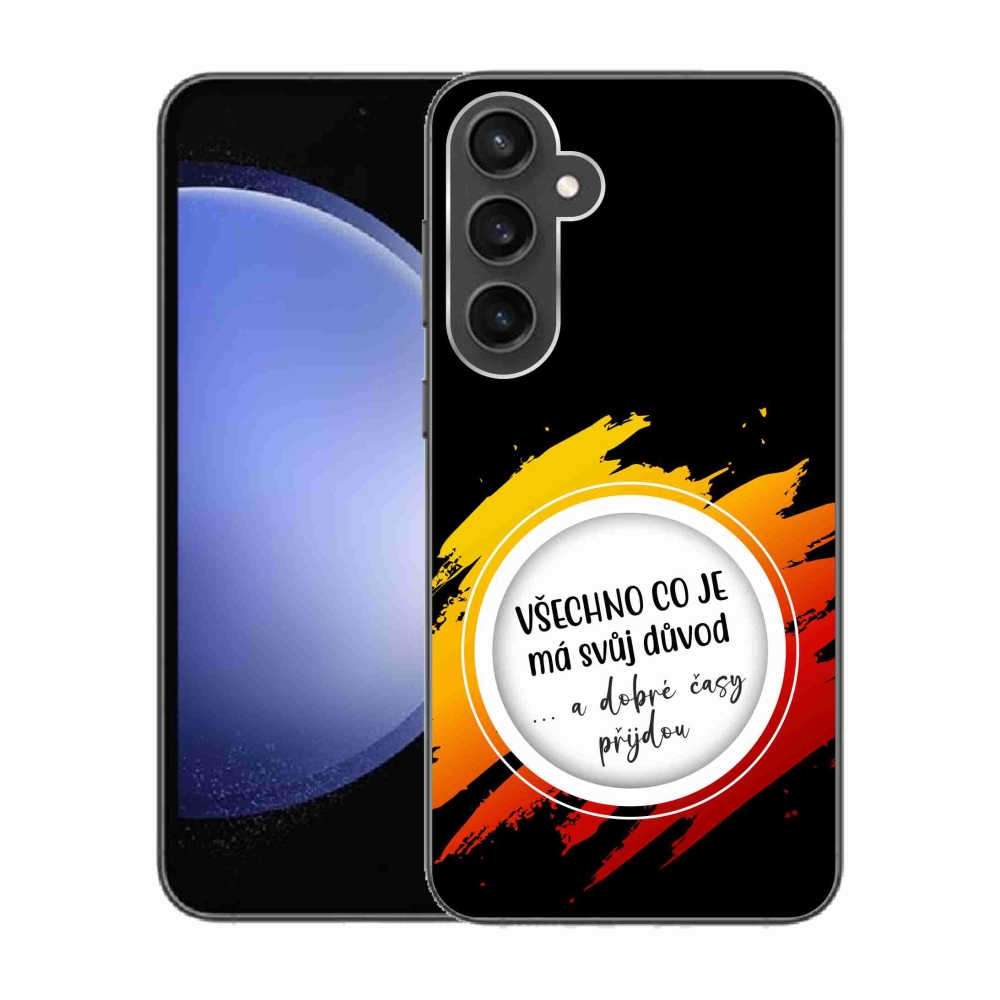 Gelový kryt mmCase na Samsung Galaxy S23 FE - citát 3 černé pozadí