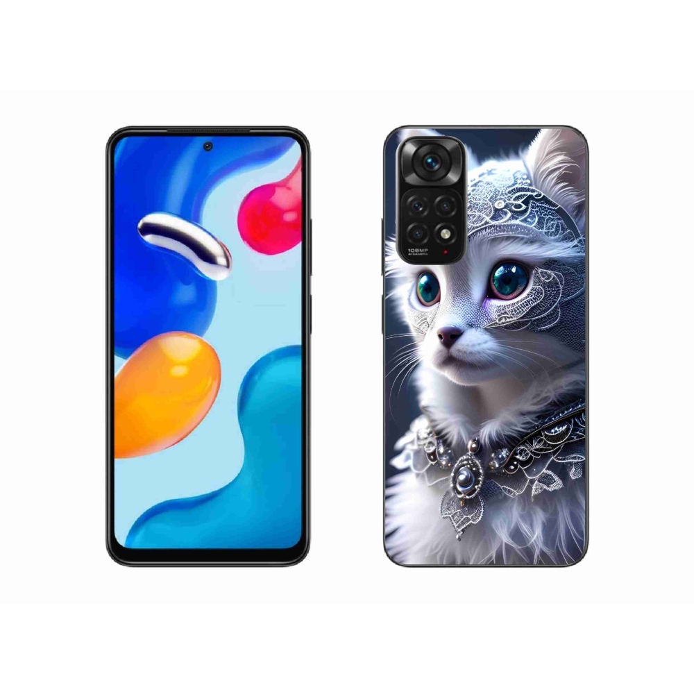 Gelový kryt mmCase na Xiaomi Redmi Note 11S 4G - bílá kočka