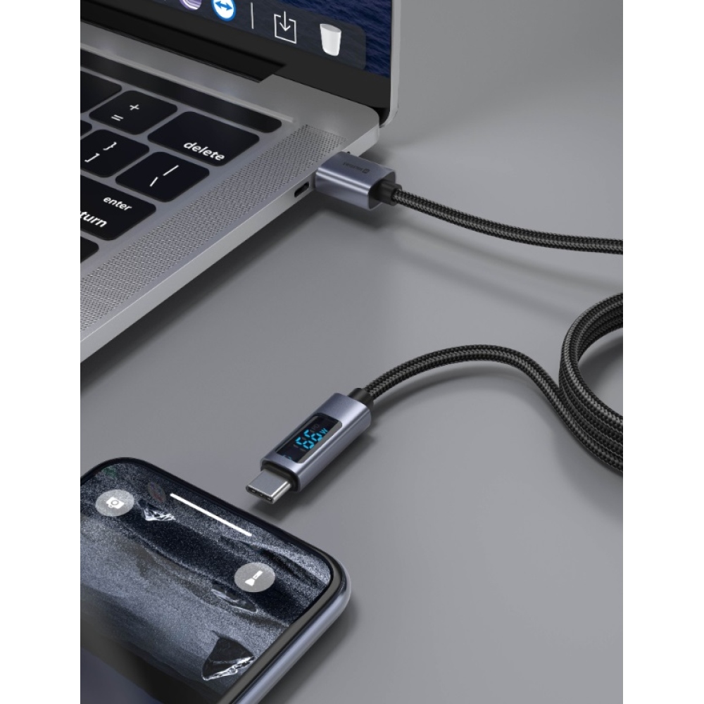 Swissten LCD kabel USB-A / USB-C 1,5m