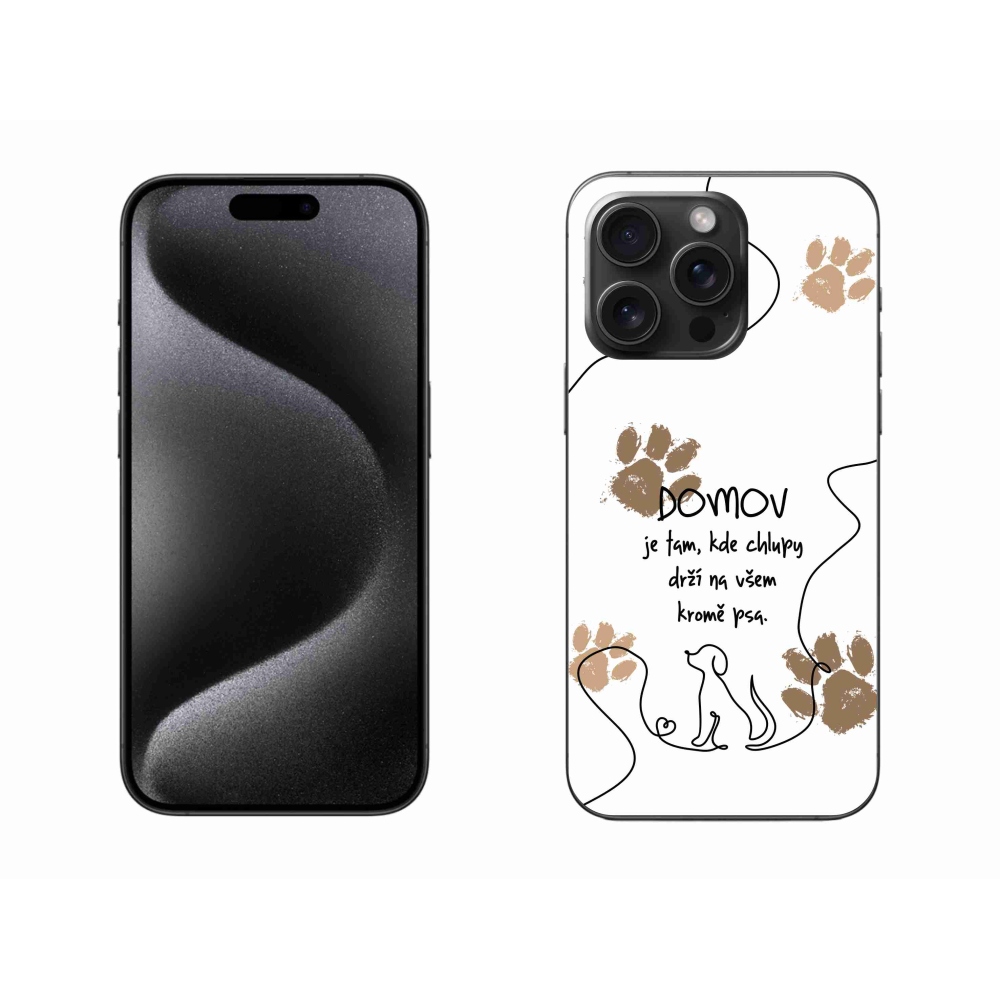 Gelový kryt mmCase na iPhone 15 Pro Max - psí motiv bílé pozadí