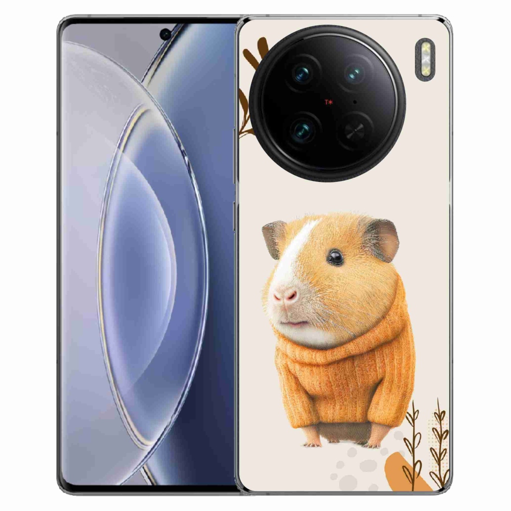 Gelový kryt mmCase na Vivo X90 Pro - morče ve svetru