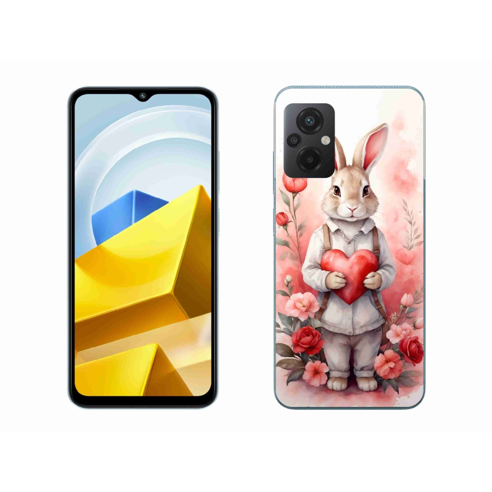 Gelový kryt mmCase na Xiaomi Poco M5 4G - zajíc se srdíčkem