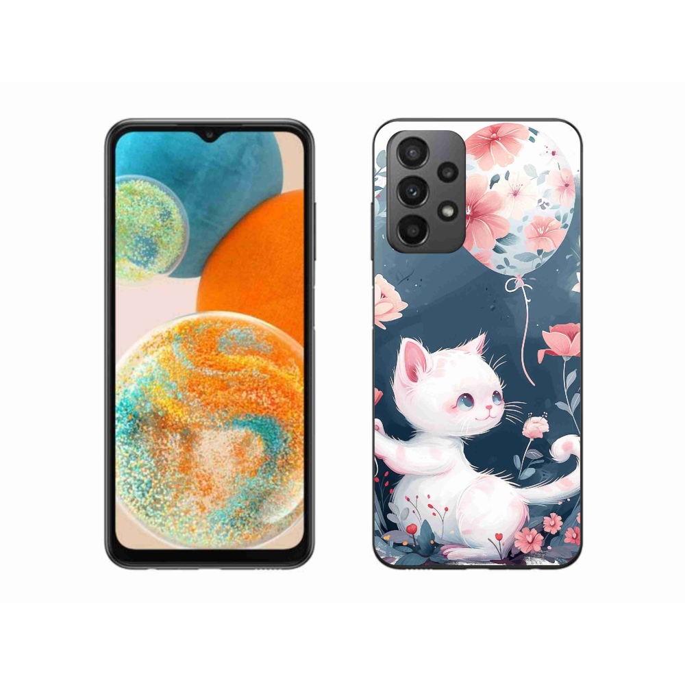 Gelový kryt mmCase na Samsung Galaxy A23 4G/5G - kotě s balónkem