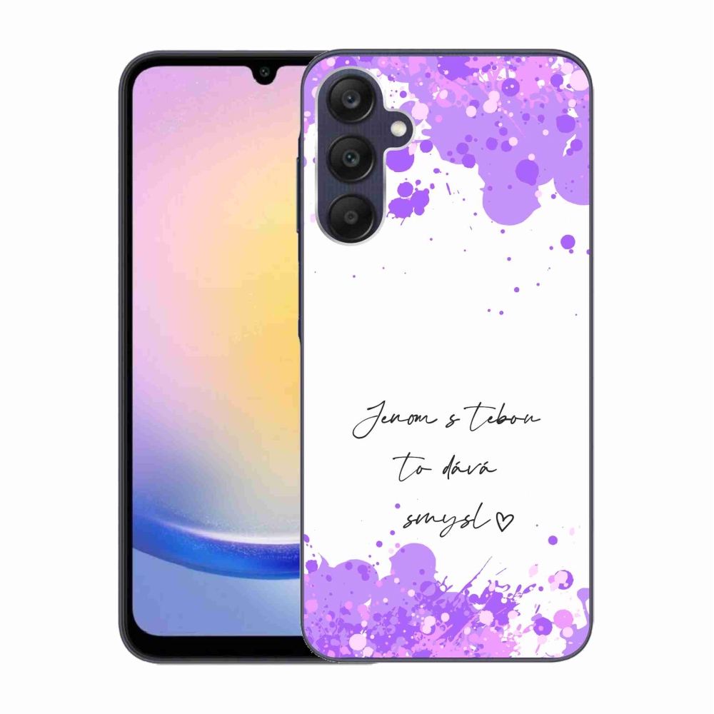 Gelový kryt mmCase na Samsung Galaxy A25 5G - zamilovaný text bílé pozadí
