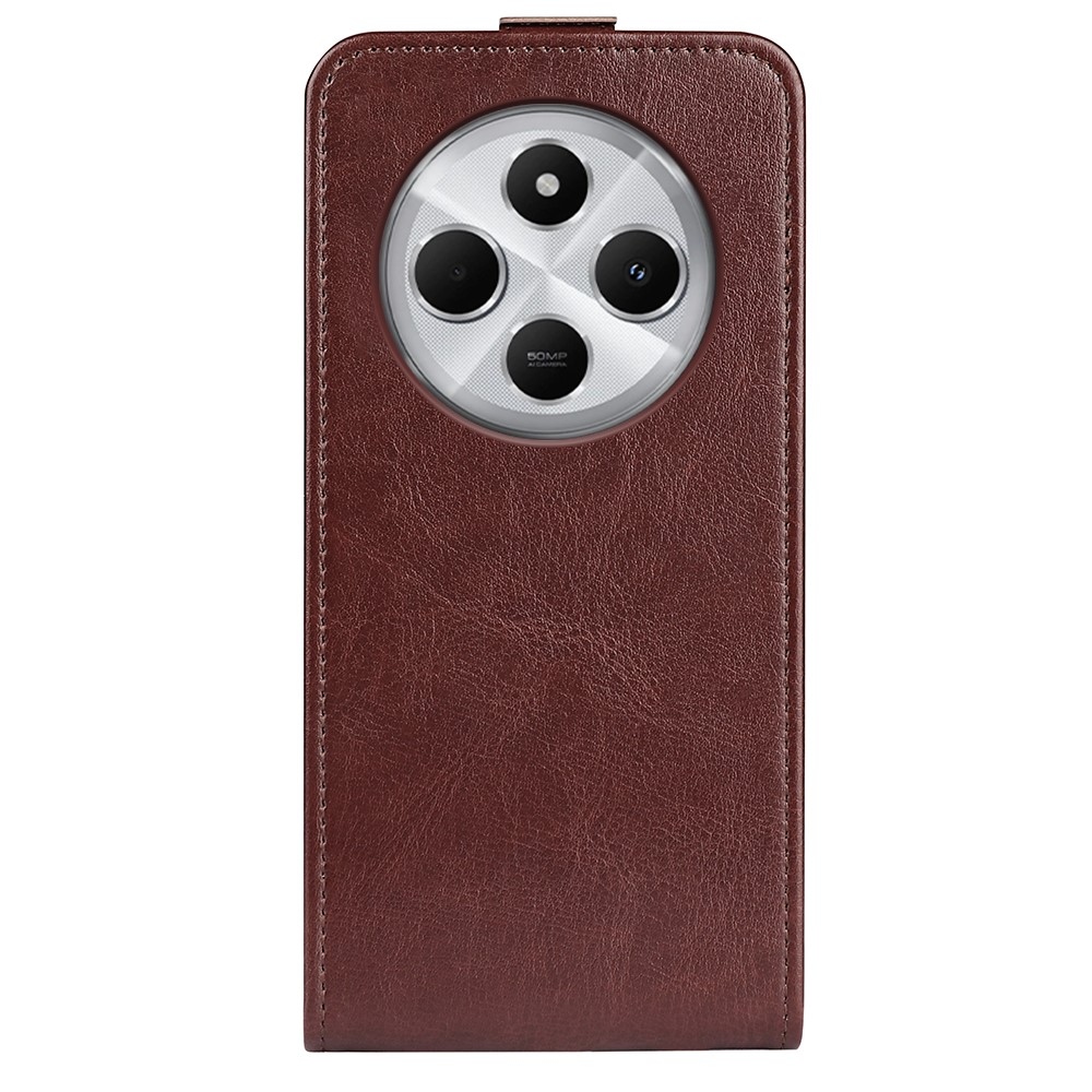 Vertical knížkové pouzdro na Xiaomi Redmi 14C/Poco C75 - hnědé