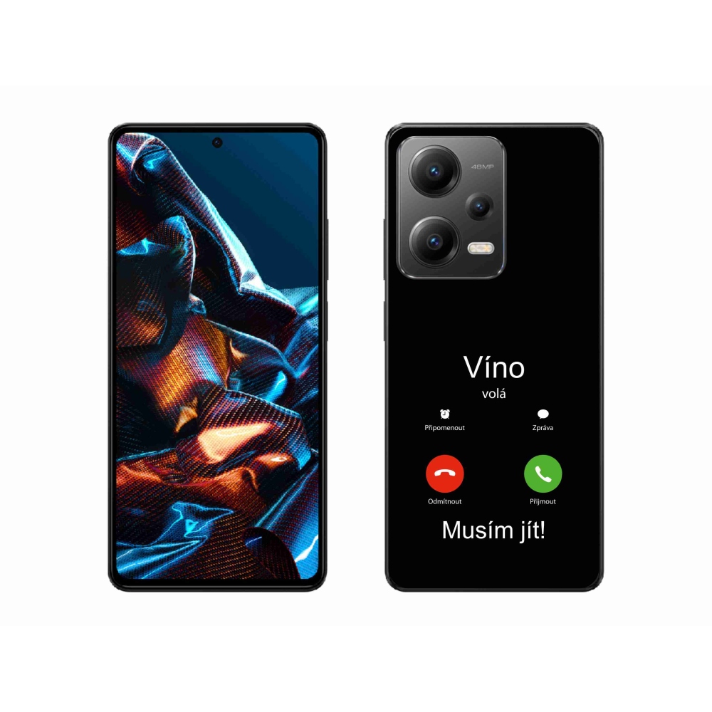 Gelový kryt mmCase na Xiaomi Redmi Note 12 Pro 5G - víno volá černé pozadí