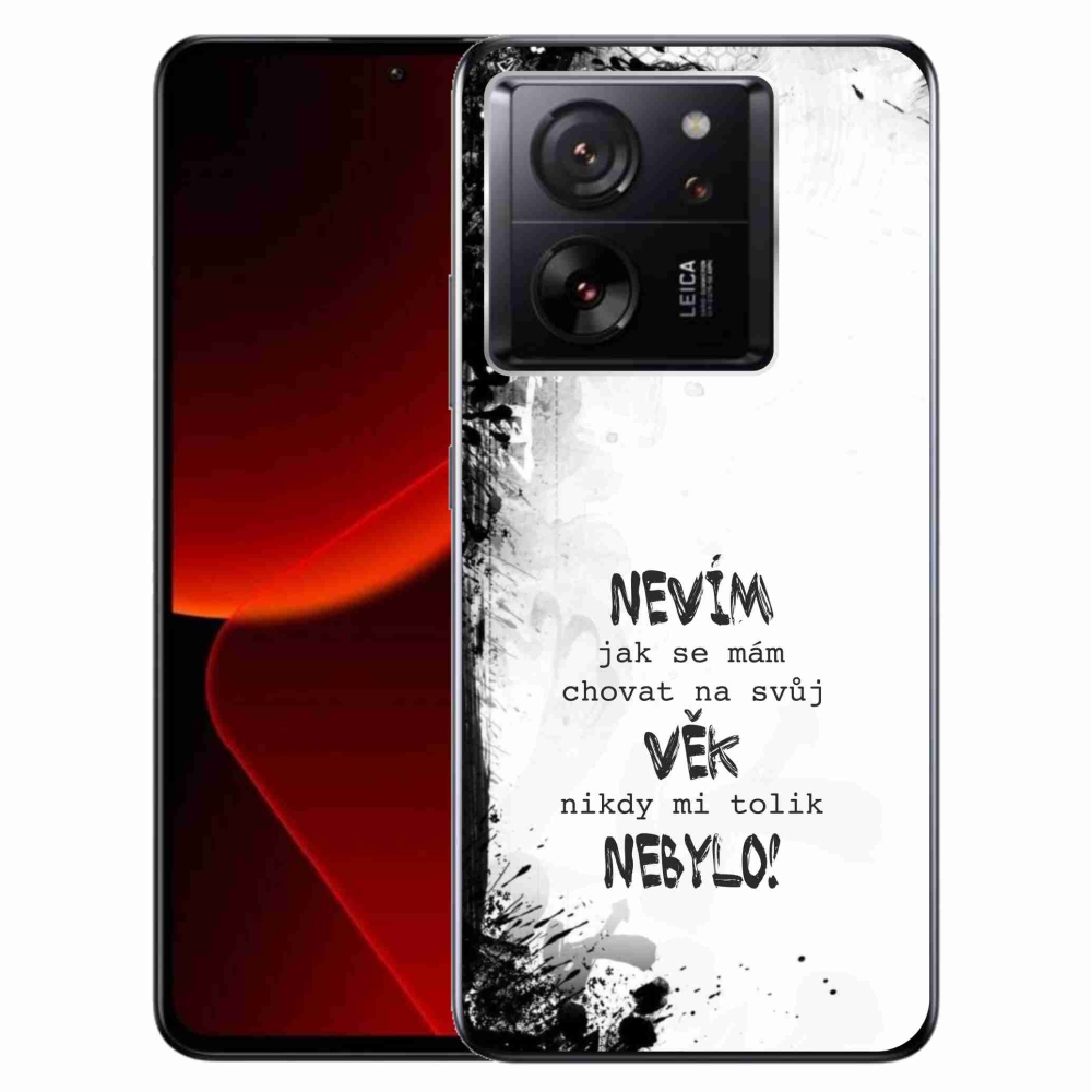 Gelový kryt mmCase na Xiaomi 13T/13T Pro - vtipný text 14 bílé pozadí
