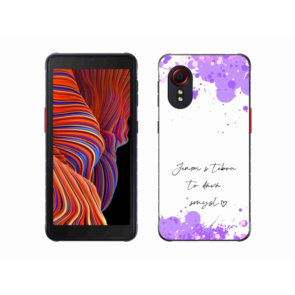 Gelový kryt mmCase na Samsung Galaxy Xcover 5 - zamilovaný text bílé pozadí