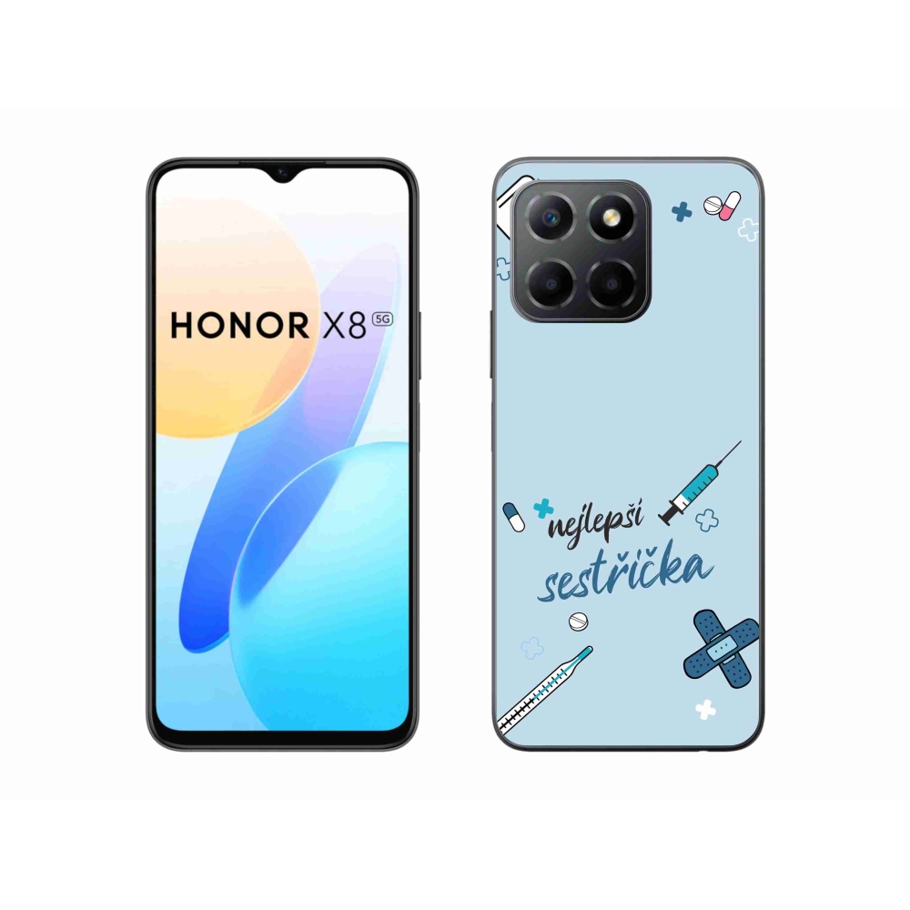 Gelový kryt mmCase na Honor X8 5G/Honor 70 Lite 5G - nejlepší sestřička modré pozadí